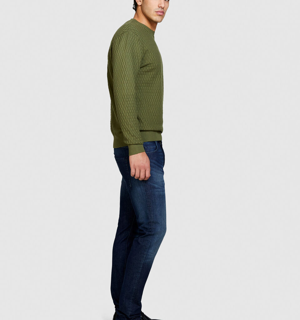 Solid colored sweater - men's crew neck sweaters - Military Green | Sisley image number 2